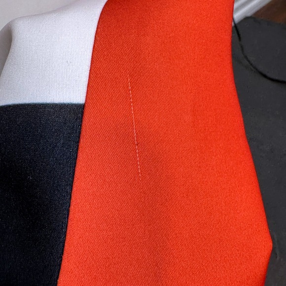 C/MEO COLLECTIVE Maxi Mermaid? Dress SM Colorblock Orange Black High Neck - Picture 9 of 13